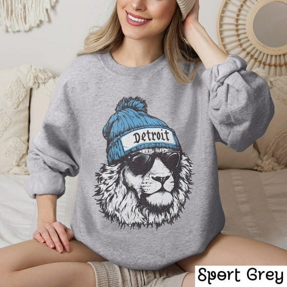 Detroit Football Crewneck Sweatshirt, Vintage Sports Fan Apparel, Trendy Game Day Gift Shirt,Sport Grey color,size XL