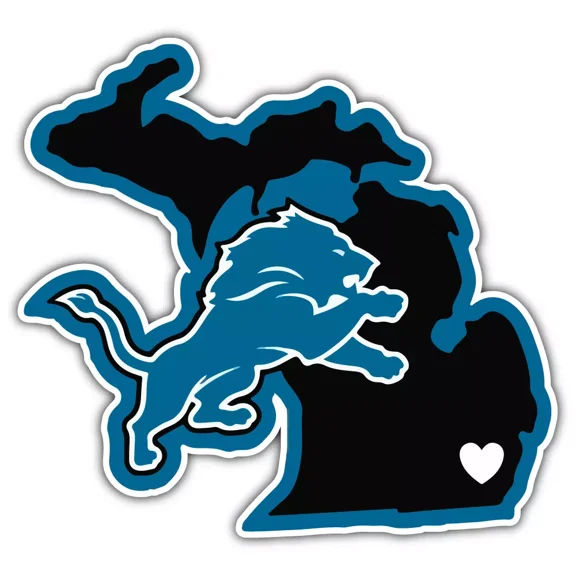 Detroit Football Map Inspired Vinyl Decal Sticker
