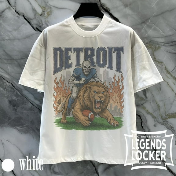Detroit Football T-Shirt, Vintage Graphic Tee, Retro Football Shirt, Gift for Detroit Fans,White Color,Size XL