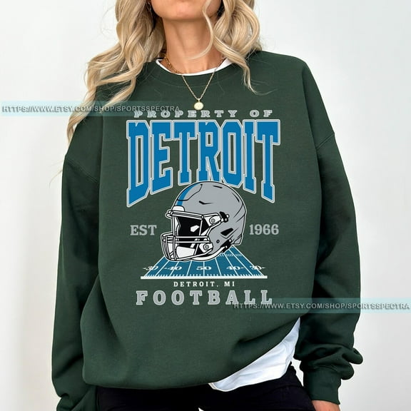 Detroit Football Vintage Sweatshirt, Lion Football Tee,Forest Green Color,Size M