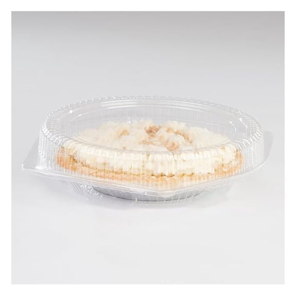 Detroit Forming 10" Pie Container LBH-111 Clear OPS Plastic Hinged Locking Lid Shallow Dome Food | 100/Case