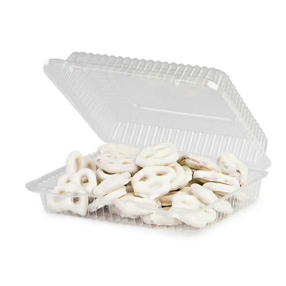 Detroit Forming LBH-651 Clear OPS Plastic Rectangle Hinged Locking Lid Food Container Clear, 7 x 6 x 2 Inch | 500/Case