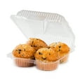thumbnail image 1 of Detroit Forming LBH-8604 4 Compartment Clear OPS Plastic Hinged Locking Muffin Cupcake Container 8" x 7" x 3" Depth | 250/Case, 1 of 3