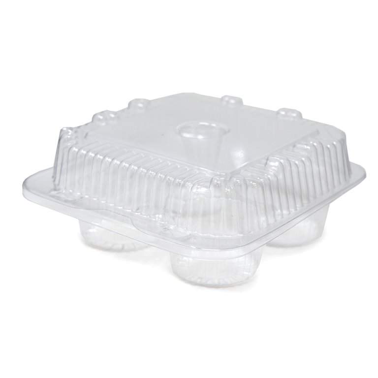 Choice 4-Compartment Clear OPS Plastic Jumbo Cupcake / Muffin