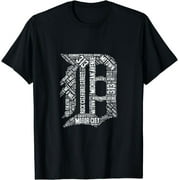Detroit Graphic D T-Shirt - Black, 3X-Large - Trendy Urban Apparel