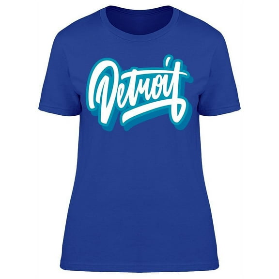 Detroit Hand Written  T-Shirt Women -Image by Shutterstock, Female XX-Large