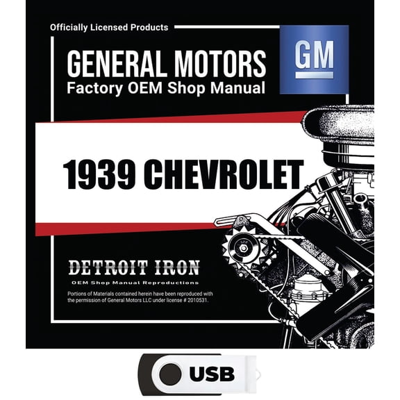 Detroit Iron OEM 1939 Chevrolet Truck and Car Shop Manuals, Sales Data & Parts Books Kit on USB
