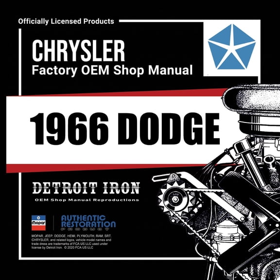 Detroit Iron OEM 1966 Dodge Shop Manuals, Sales Data & Parts Catalog on CD