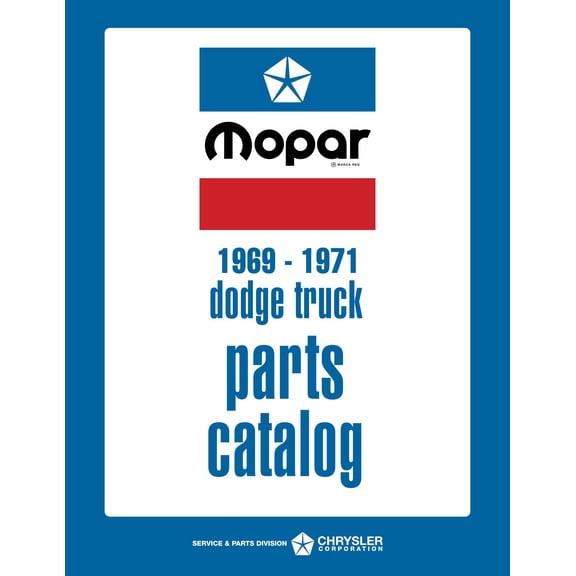 Detroit Iron OEM 1969 - 1971 Dodge LD Truck and Van Parts Catalog Book