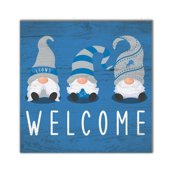 Detroit Lions 10'' x 10'' Welcome Gnomes Sign