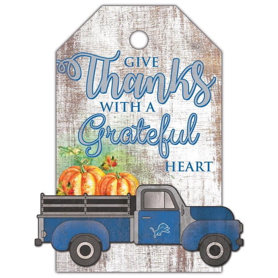Detroit Lions 11'' x 19'' Gift Tag Truck Sign