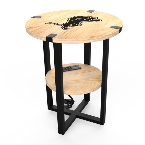 Detroit Lions 18" Side Table with Charger