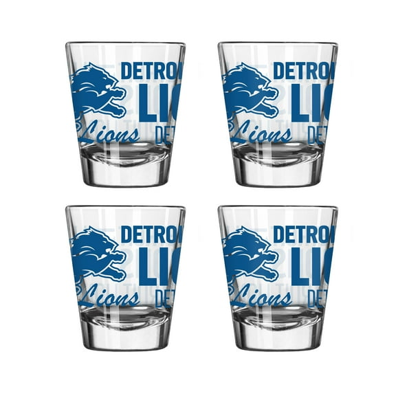 Logo Brands Detroit Lions 4-Pack 2oz. Shot Glass Set