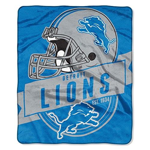 Detroit Lions 50"x60" Royal Plush Raschel Throw Blanket - Grandstand Design