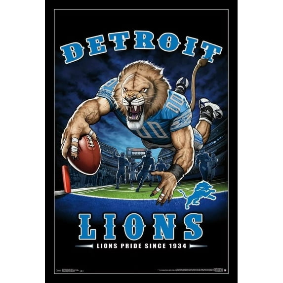Detroit Lions - End Zone Laminated & Framed Poster Print (22 x 34)