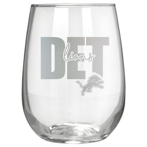 Detroit Lions Etched 17oz. City Stemless Wine Glass