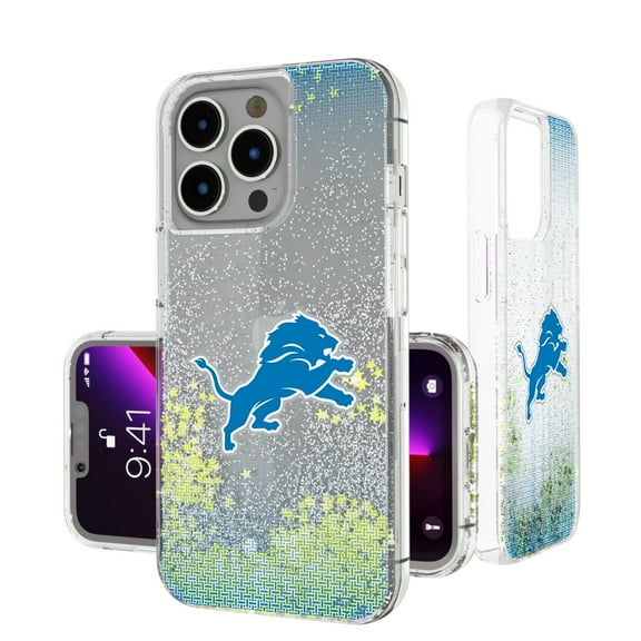 Detroit Lions Linen Logo iPhone Glitter Case
