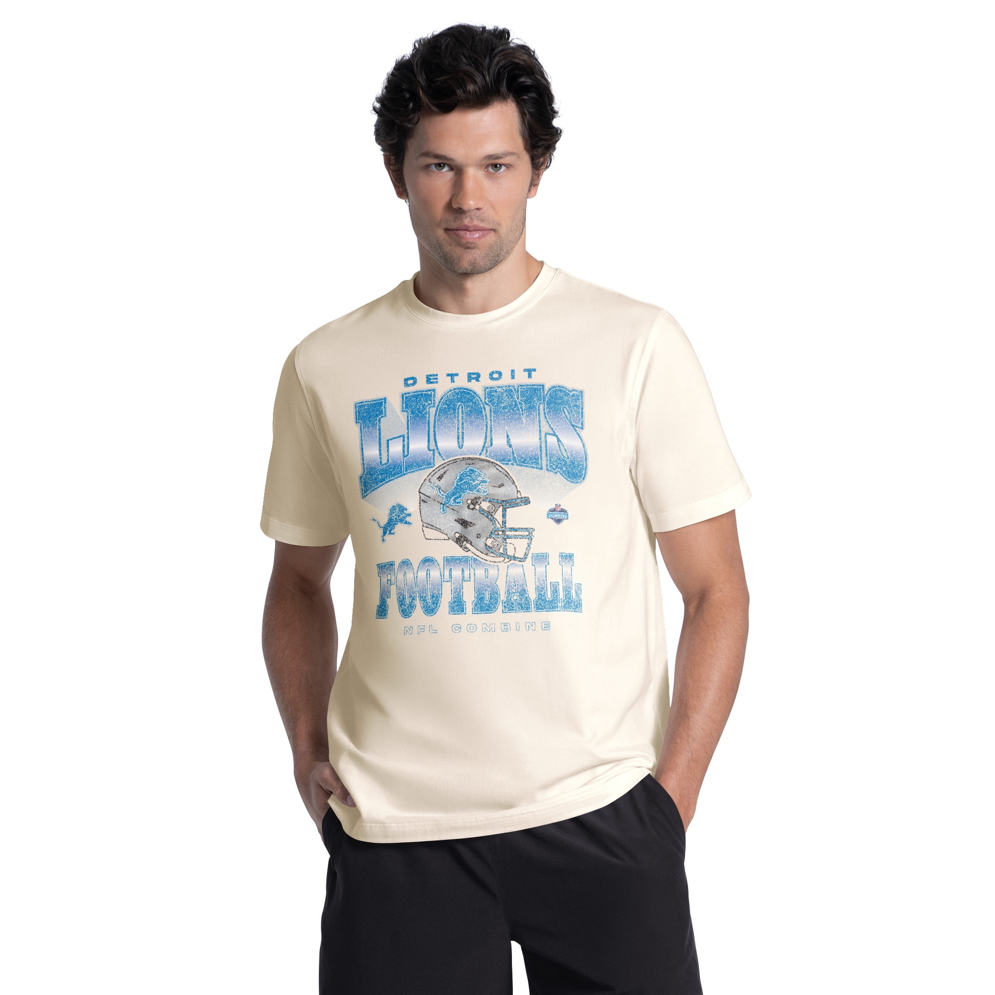 Detroit Lions Men's NFL Combine Faded Fashion Short Sleeve T-Shirt