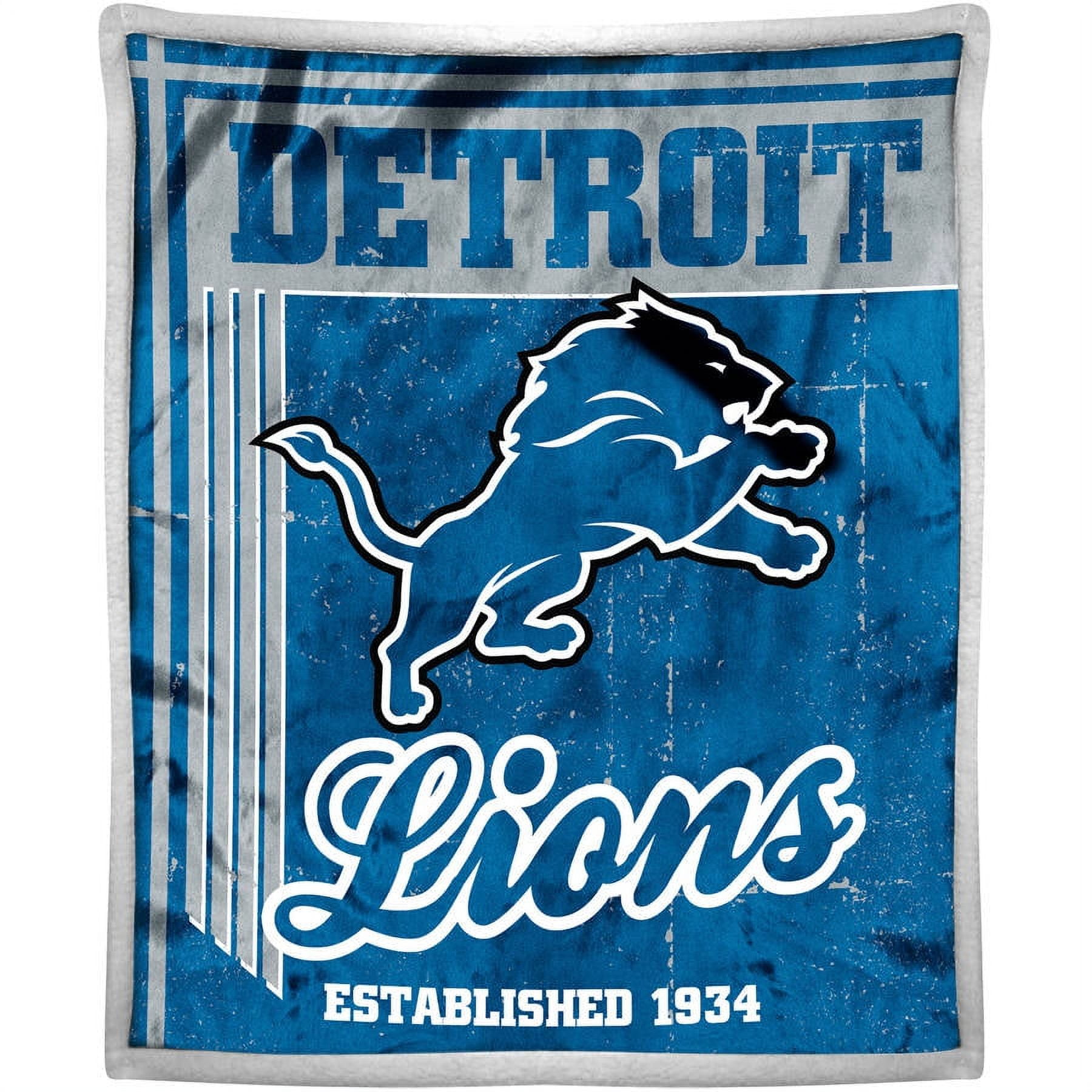 Vtg XL 63 "x 94" Northwest NFL Detroit Lions Football Team Fleece  Throw Blanket