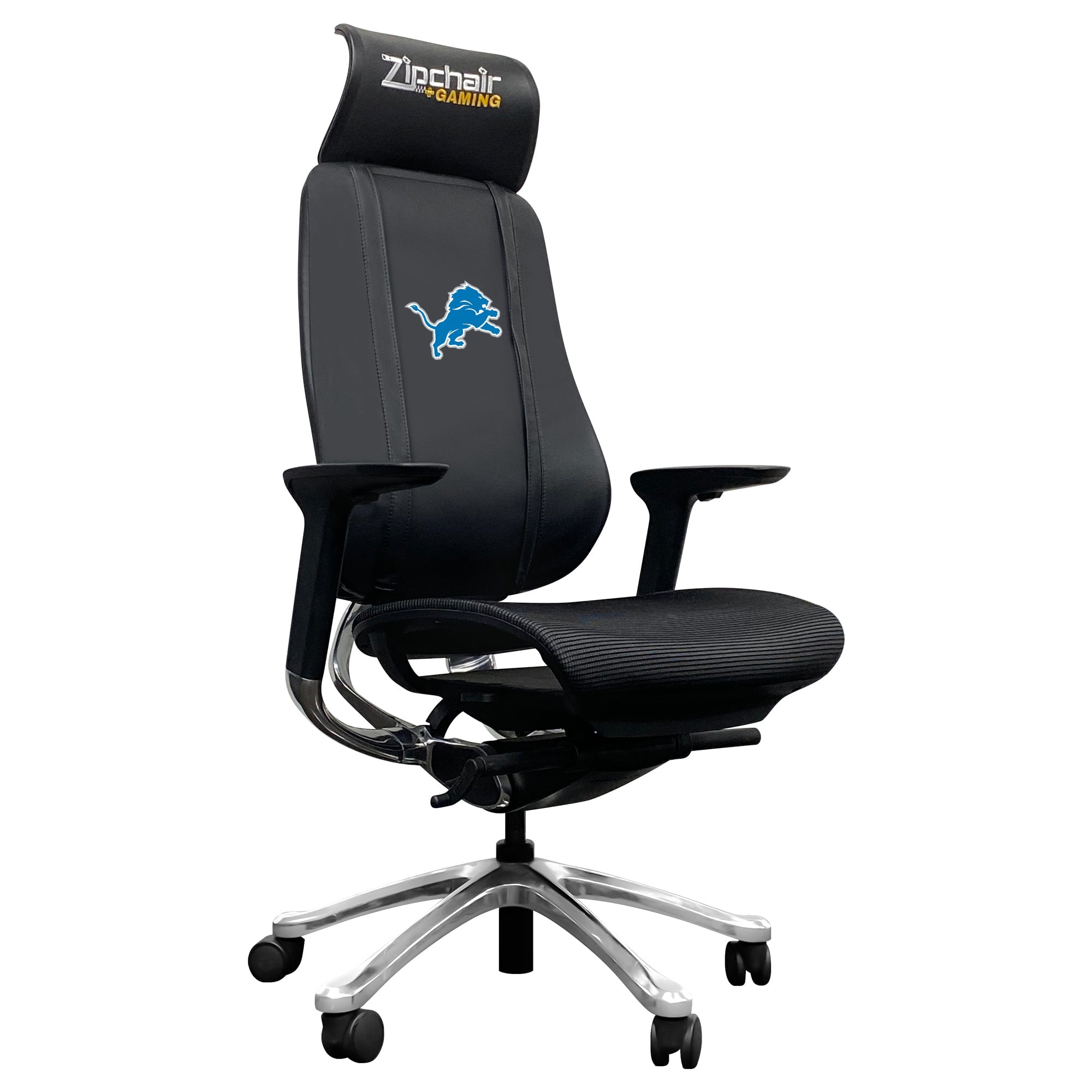 Detroit Lions Primary Logo PhantomX Mesh Gaming Chair with Zipper System