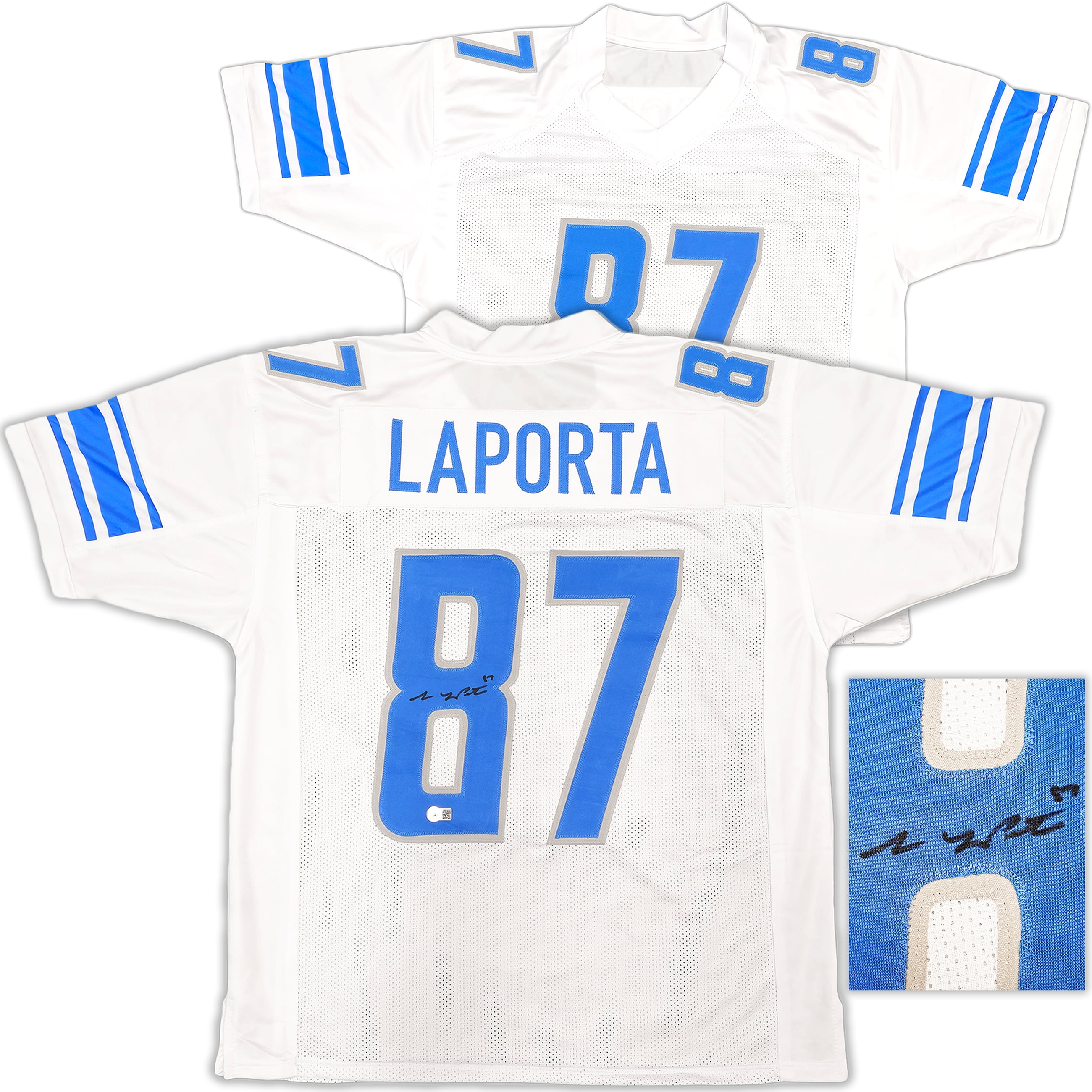Sam Laporta DETROIT LIONS AUTOGRAPHED BLUE JERSEY BECKETT Terry