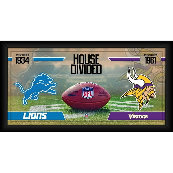 Detroit Lions vs. Minnesota Vikings Framed 10" x 20" House Divided Football Collage