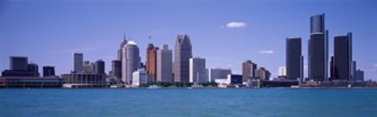 Detroit MI USA Canvas Art - Panoramic Images (36 x 12)