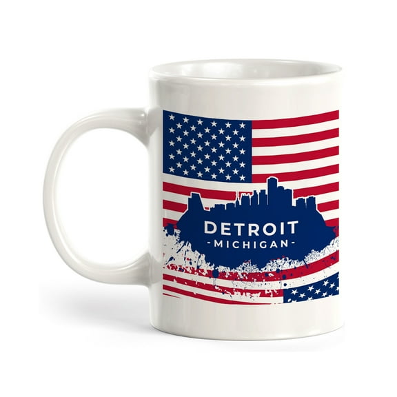 Detroit Michigan 11oz Plastic Coffee Mug | Office & Home | American Pride