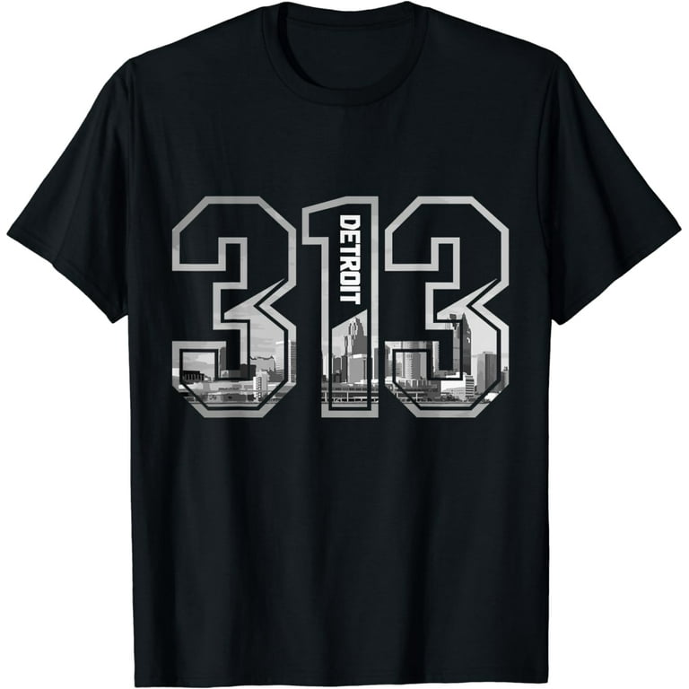 Detroit Area Code T-Shirt Distressed Detroit Area Code T-Shirt Distressed