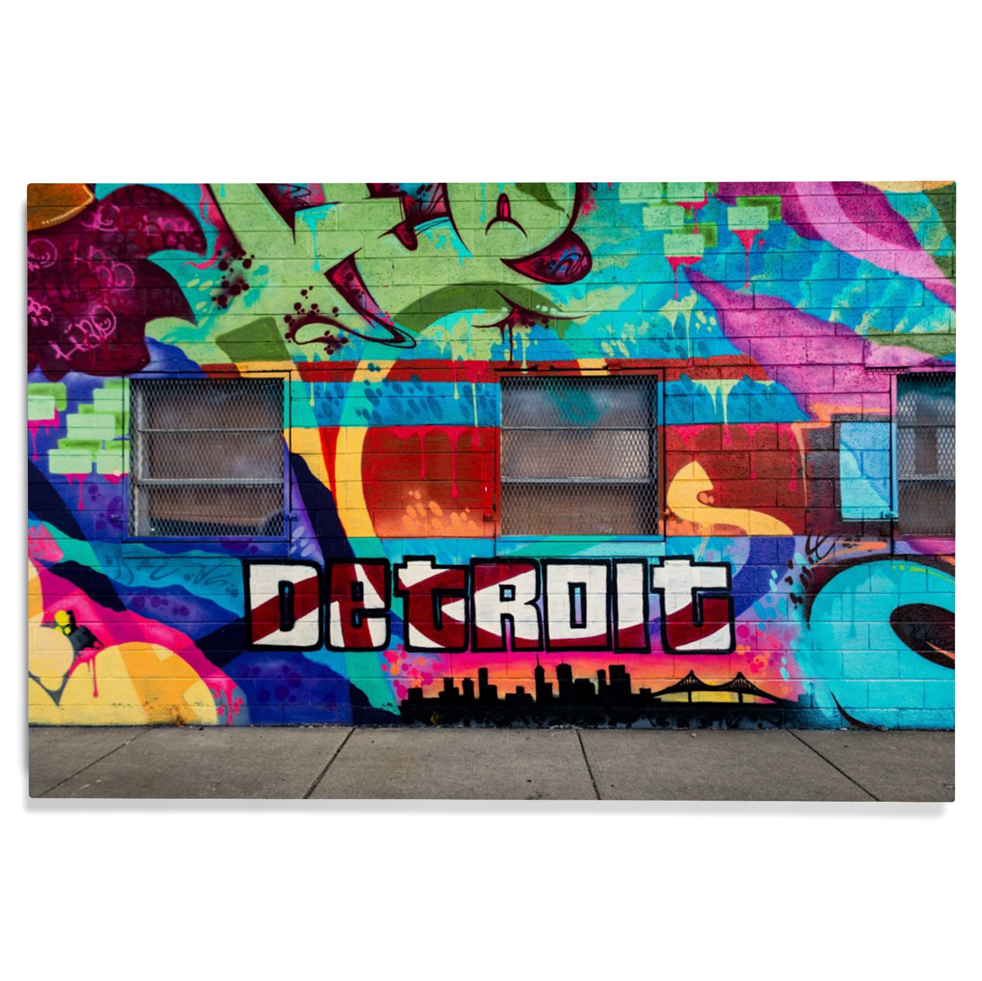 Rustic Graffiti Detroit, Michigan, Graffiti Art Birch Wood Wall Sign (12x18 Rustic Home ...