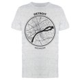 thumbnail image 1 of Detroit Michigan Map T-Shirt Men -Image by Shutterstock, Male Small, 1 of 2