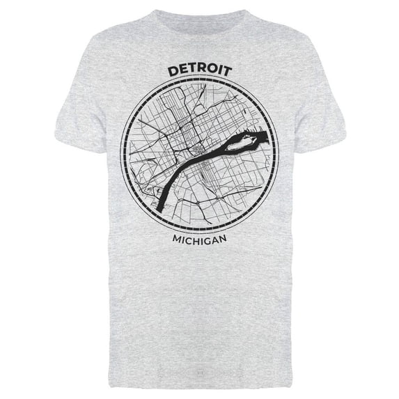 Detroit Michigan Map Tee Men's -Image by Shutterstock
