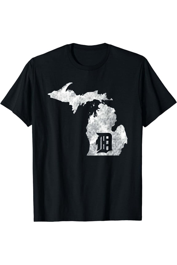 Detroit Michigan - Motor City, Midwest "D" Mitten T-Shirt