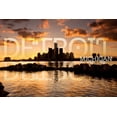 thumbnail image 1 of Detroit, Michigan, Orange Sky and Skyline (9x12 Wall Art Print, Home Decor), 1 of 3