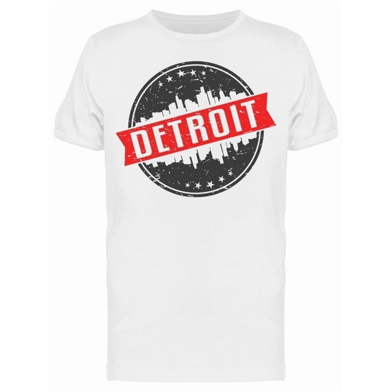 Detroit Michigan Round Travel Tee Men's -Image by Shutterstock