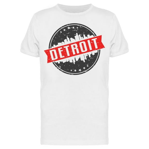 Detroit Michigan Round Travel T-Shirt Men -Image by Shutterstock, Male x-Large