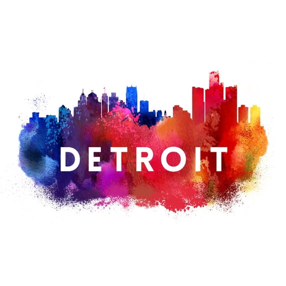 Detroit, Michigan, Skyline Abstract (12x18 Wall Art Poster, Room Decor)