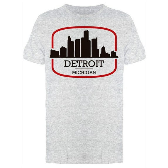 Detroit Michigan Skyline City T-Shirt Men -Image by Shutterstock, Male Medium