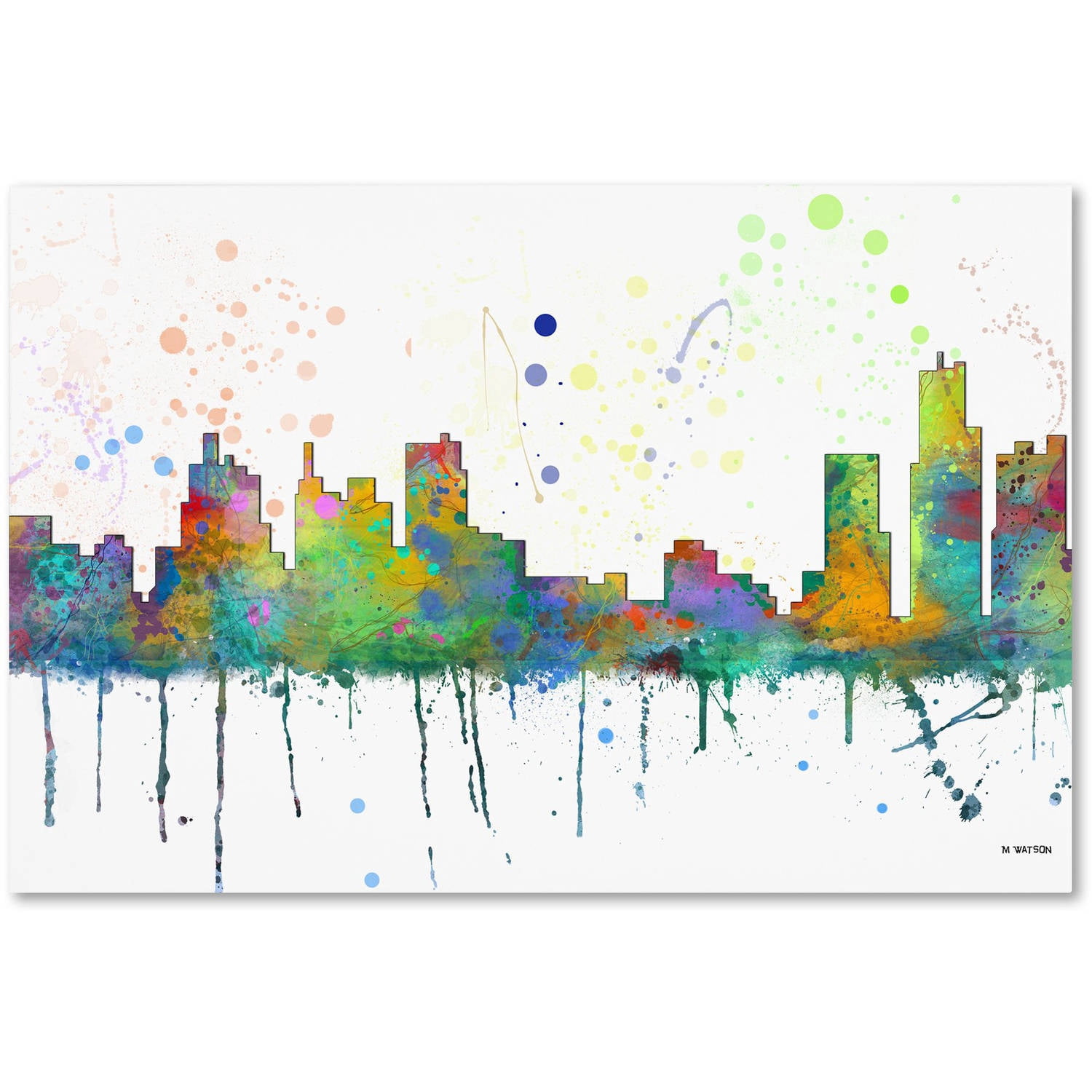 "Detroit Michigan Skyline Mclr-1" Canvas Art by Marlene Watson