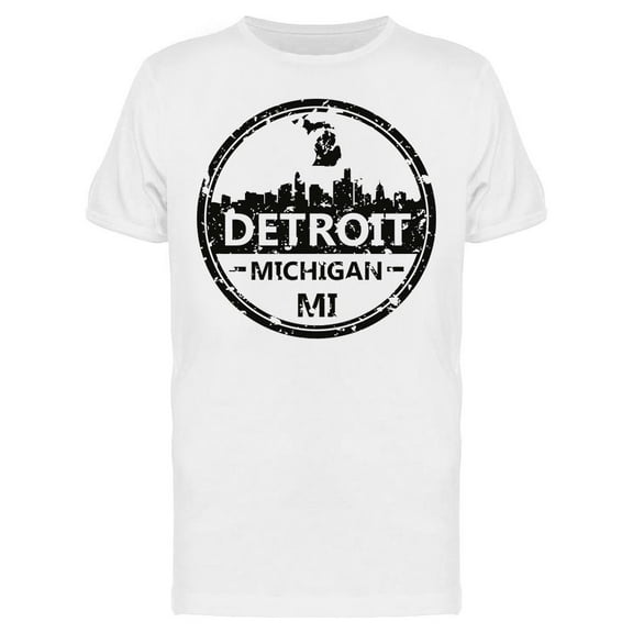 Detroit Michigan Travel T-Shirt Men -Image by Shutterstock, Male Small