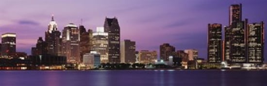 Detroit Michigan USA Canvas Art - Panoramic Images (36 x 12)