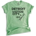thumbnail image 1 of Detroit Motor City T-shirt, Unisex Women's Men's Shirt, Detroit Shirt, Michigan Shirt, Heather Apple Green, Large, 1 of 6