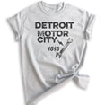 thumbnail image 1 of Detroit Motor City T-shirt, Unisex Women's Men's Shirt, Detroit Shirt, Michigan Shirt, Heather Ash, X-Small, 1 of 6