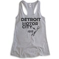 thumbnail image 1 of Detroit Motor City Tank Top, Ladies Racerback Tank Top, Detroit Tank, Michigan Tank, Heather Gray, Medium, 1 of 3