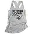 thumbnail image 1 of Detroit Motor City Tank Top, Ladies Racerback Tank Top, Detroit Tank, Michigan Tank, Silver Gray, Small, 1 of 3