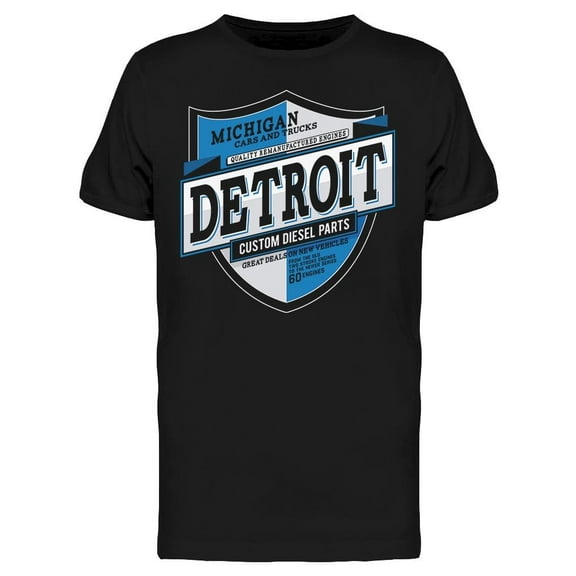 Detroit Motorcycle Car T-Shirt Men -Image by Shutterstock, Male XX-Large