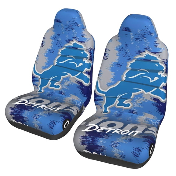 Detroit New Car Seat Covers 2-Pack, Breathable Polyester Car Seat Covers, Football Team Themed Car Gifts, Comfortable Seat Covers for Most Cars, Vans, Trucks, and SUVs