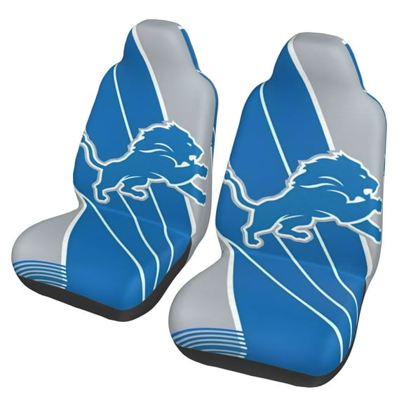 Detroit New Car Seat Covers 2-Pack, Breathable Polyester Car Seat Covers, Football Team Themed Car Gifts, Comfortable Seat Covers for Most Cars, Vans, Trucks, and SUVs