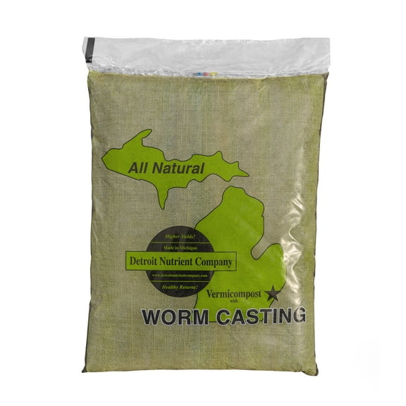 Detroit Nutrient Company All Natural Vermicompost Worm Castings, 25 Pounds