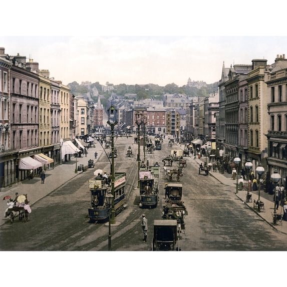 Detroit PC Patrick Street Cork Ireland Coloured 1900 Photo Extra Large XL Wall Art Poster Print